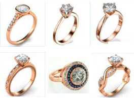 Rose Gold Engagement rings by Diamonds-USA